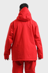 Men's Neon Red Multifunctional Waterproof Insulated Snow Jacket